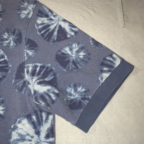 Ralph Lauren polo golf shirt blue on blue SPLOT pattern SIZE XL SEE MEASUREMENTS - Picture 4 of 6